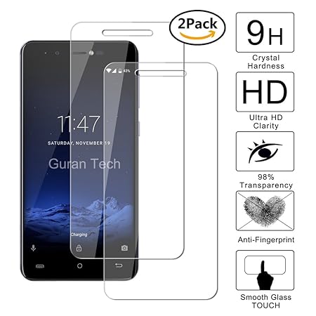 Guran® [2 Stück] Displayschutz Glasfolie für Cubot R9 (2017) Smartphone Hartglas Schutzfolie Film 3D Touch Kompatibel Panzerg