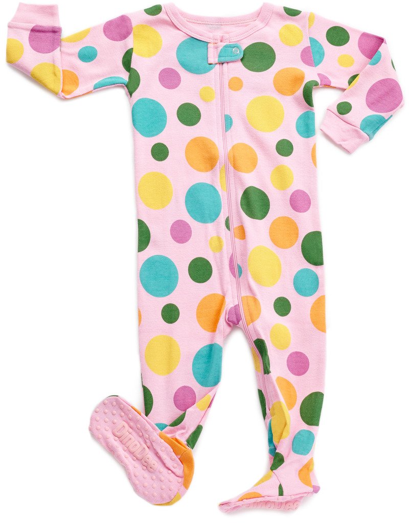 Baby Boys Girls Polka Dots Footed Sleeper Pajama 100