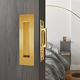 senharvest Recessed Finger Flush Pulls with Edge Pull -Sliding Closet Door Handles Hardware Suitable for Pocket Door,Closet Door,Sliding Doors, Barn Door Handle (Gold, 6Inch)