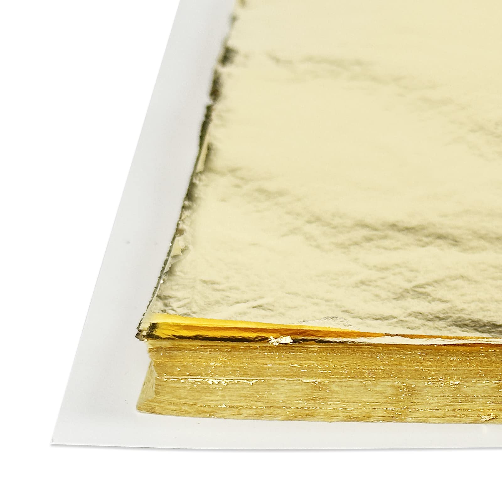 KINGBOOM Shimmering Imitation Gold Leaf - 200 Sheets for Nail Art and Decoration, 5.5
