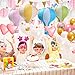 zilue Party Hanging 12 inches Rainbow Hot Air Balloon Paper Lanterns Christmas Accessories Birthday Party Wedding Decoration Stripe Set