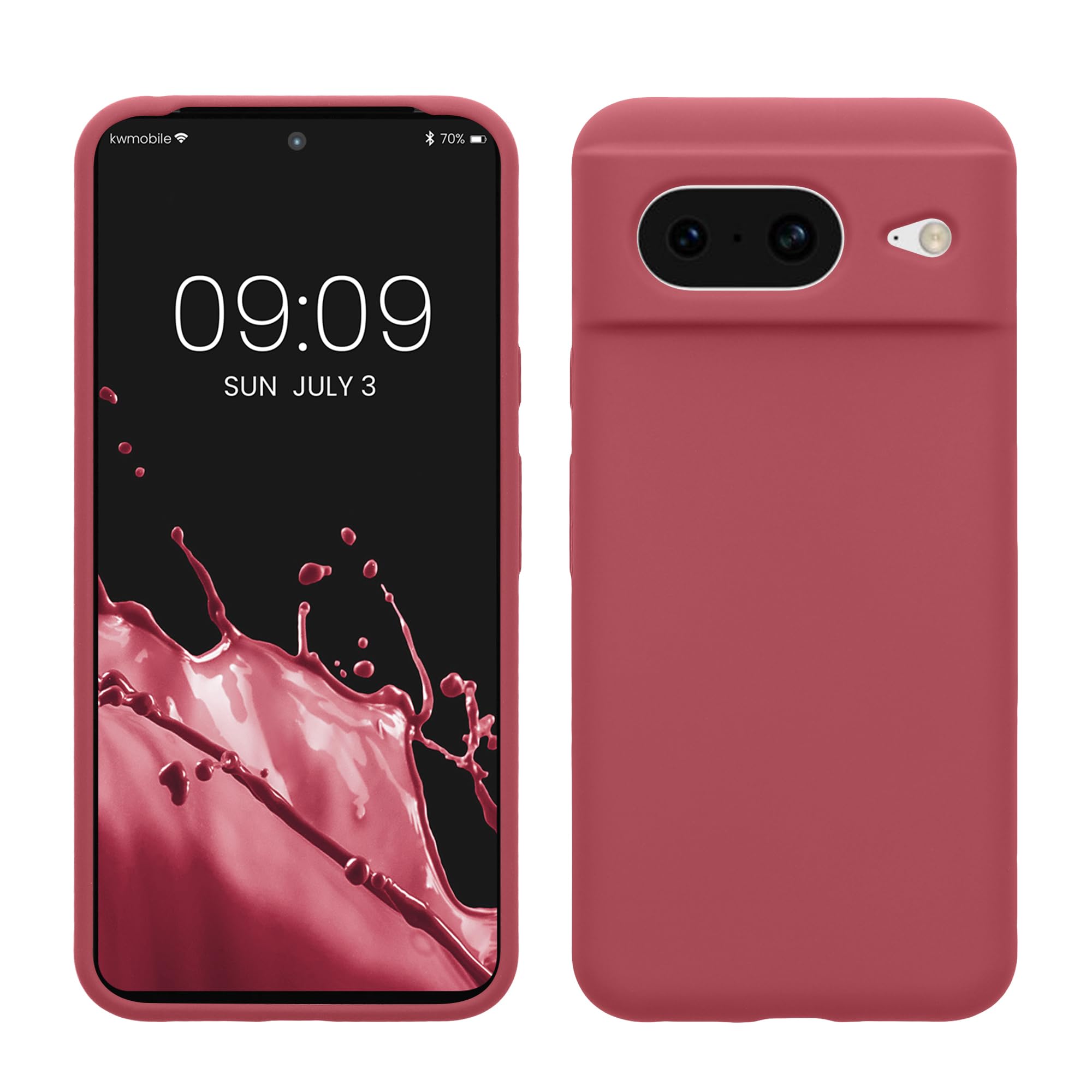 kwmobile Case Compatible with Google Pixel 8 Case - TPU Silicone Phone Cover with Soft Finish - Dark Rose โ image 1