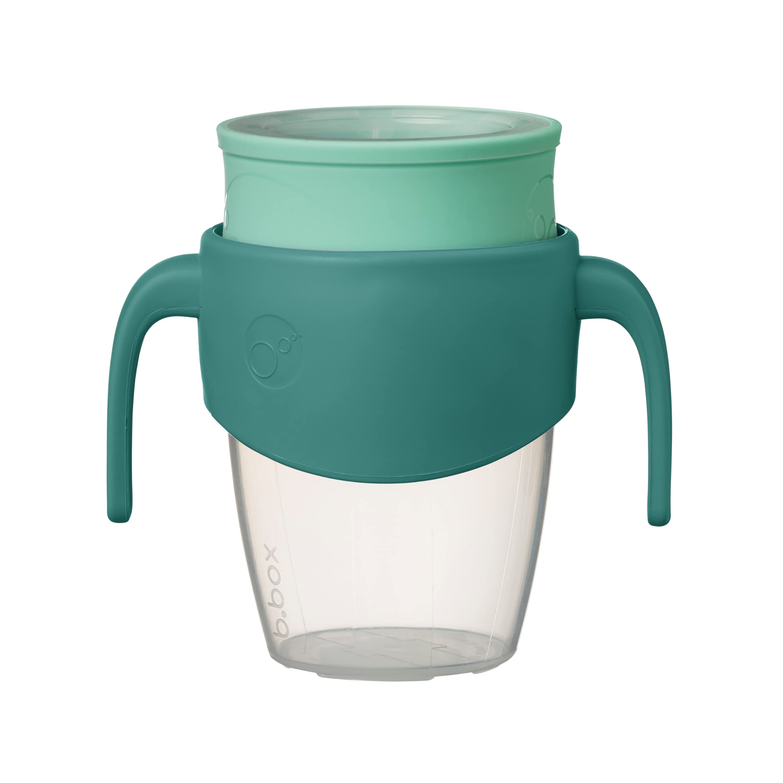 b.box 360 Cup, Toddler Sippy Cup & Beaker for Toddlers with Silicone Drinking Rim, Spill Proof Locking Mechanism for On the Go, Dishwasher Safe, 250ml/8oz (Emerald Forest)