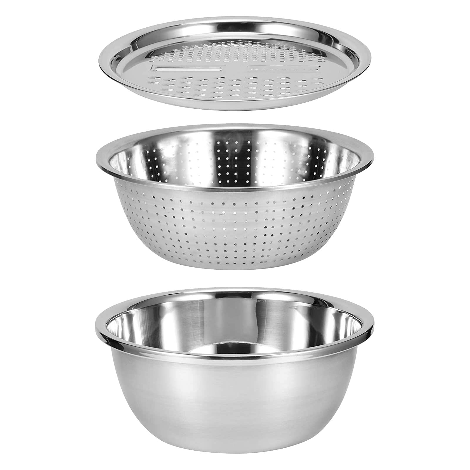 Tomotato Multifunctional Stainless Steel Vegetable Cutter Kitchen Grater Rice Washing Sieve Drain Basin 3 in 1 Vegetable Washing Basin Drainer