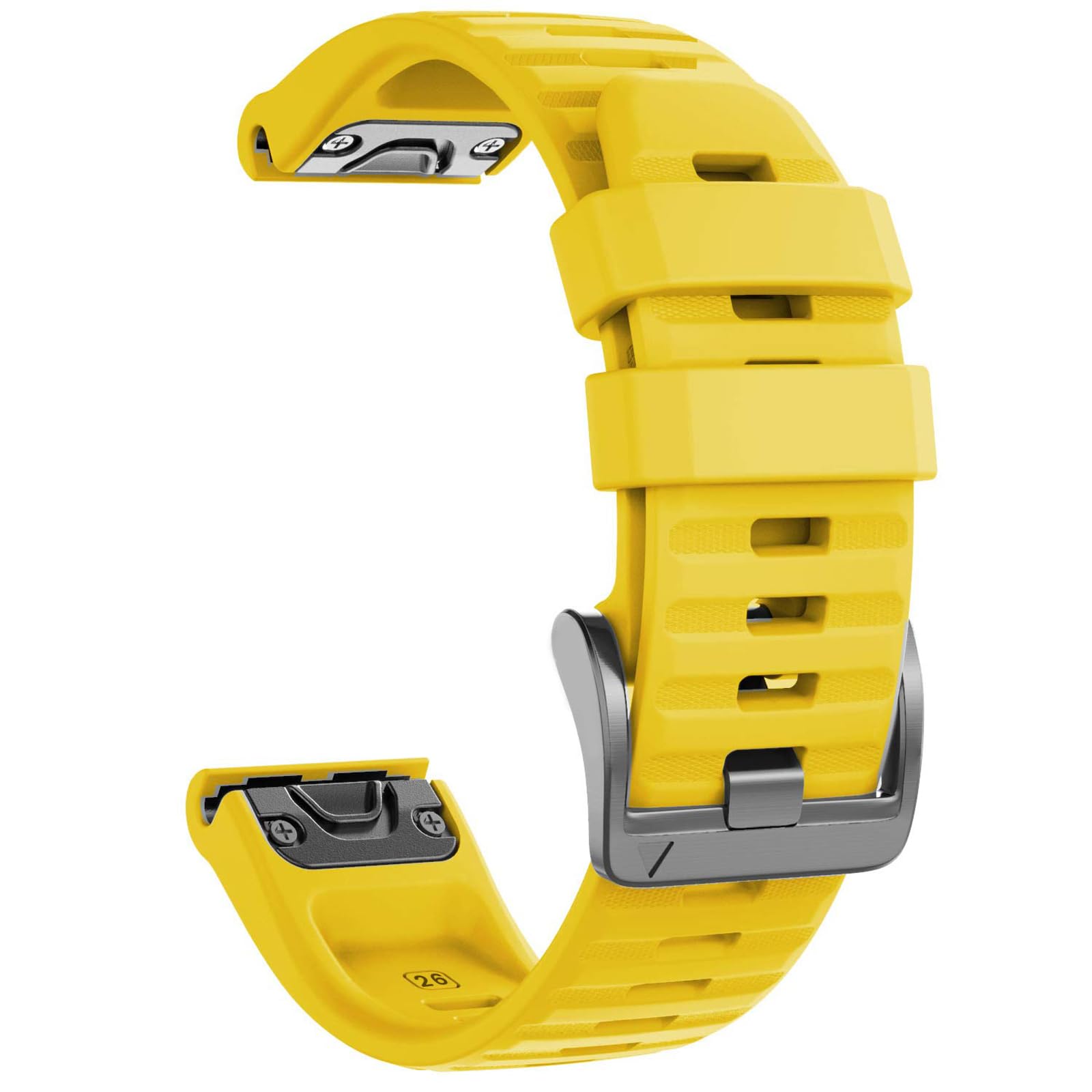 NotoCity Compatible with Garmin Fenix 6x Pro/7x Strap, 26mm Replacement Strap for Garmin Fenix 6x/7x pro/5x/5x Plus, Fenix 3/HR/8 51mm, Instinct 2X, Epix Pro 51mm Silicone(Yellow)