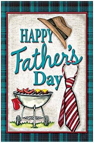Happy Father'S Day Dad'S Necktie And Hat Outdoors Flags Of Double Sided Waterproof And Fade Resistant Printed banners 28 X 40 Inch 100% Polyester
