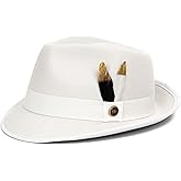 FADACHY Fedora Hats for Men & Women Short Brim Felt hat Trilby Fedora with Feather Panama Dress Hat