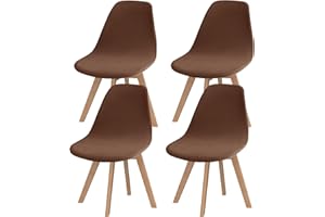 SONNACH Pack of 4 Velvet Mid Century Modern Dining Chair Covers, Armless Chair Cover,Living Room Side Chair Slipcovers (Coffee)