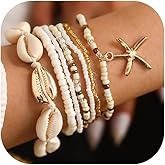 Hoheng Starfish Bracelet Shell Boho Bracelets Colorful Beaded Bracelets Beach Vacation Outfits for Women Summer Dresses Women Trendy 2026