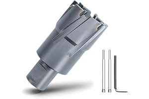 GRIXLEN 1-1/4" x 1-3/8" Annular Cutter with Weldon Shank,32mm Carbide Tip Annular Drill Bit for Stainless Steel, Iron 1-1/4" (32mm)