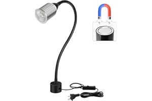 DEEFFE 10W Magnetic Machine LED Work Light with Flexible Gooseneck and Magnetic Base, 1000lm, 6500k Magnetic Base Tool Lamp for Work Bench, lathe, Sewing Machine, Grill, Shop, Industrial Lighting