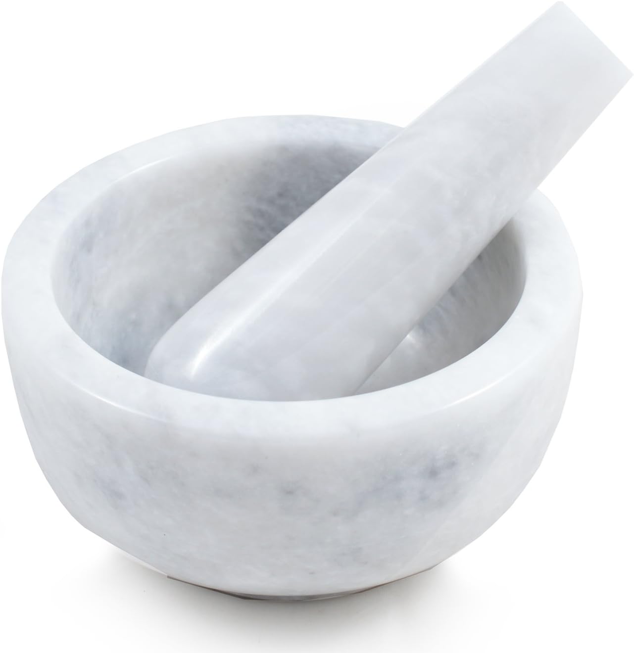 Classic White Marble Pestle & Mortar BigaMart