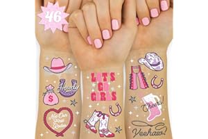 xo, Fetti Rodeo Birthday Party Temporary Tattoos - 46 silver Styles | Birthday Decorations, Giddy Up Cowgirl Accessory, Rodeo Western Theme Favor, Nashville Gift + Cow Print Supplies