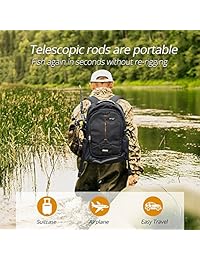KastKing Blackhawk II   Cañas telescópicas de pesca, manchas de carbono de 24 toneladas de toray, guías de acero inoxidable duraderas y ligeras, mango cómodo de EVA