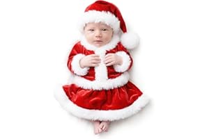 ForBaysy Newborn Baby Christmas Photo Props Outfit Infant Boys Girl Photoshoot Costume Red jumpsuit With Xmas Hat