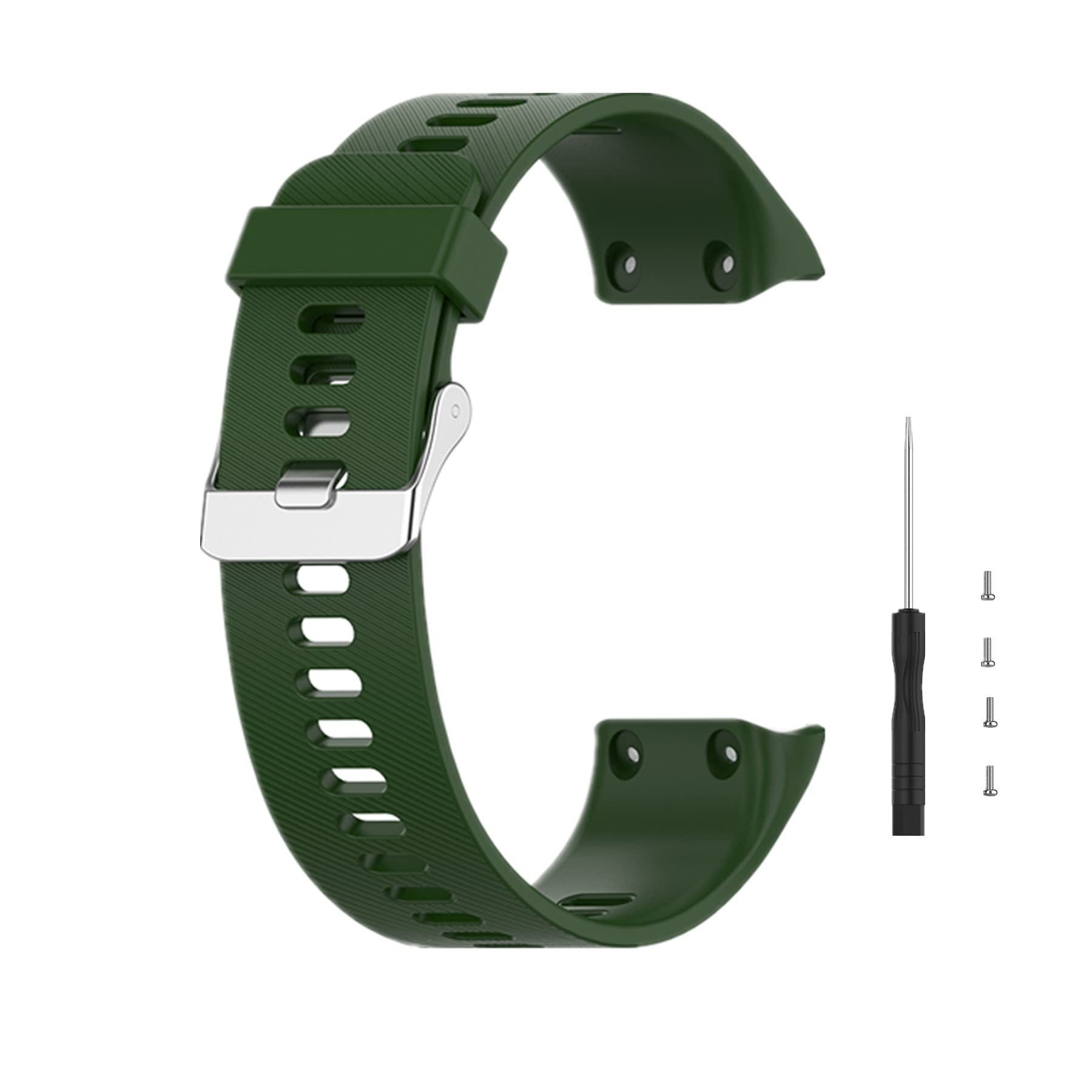 Watch Strap for Garmin Forerunner 35, Silicone Replacement Band Strap Ourdoor Sport Wrist Band for Garmin Forerunner 30 (Military Green) — image 1