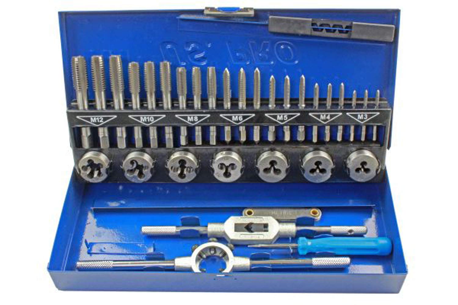 BERGEN Engineering Quality 32 Piece Metric Tap and Die Set M3 to M12 BER2553