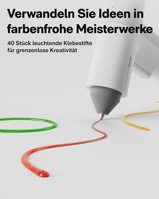 Akku Heißklebepistole Pro, 40 Heißklebesticks Klebepistole, USB-C