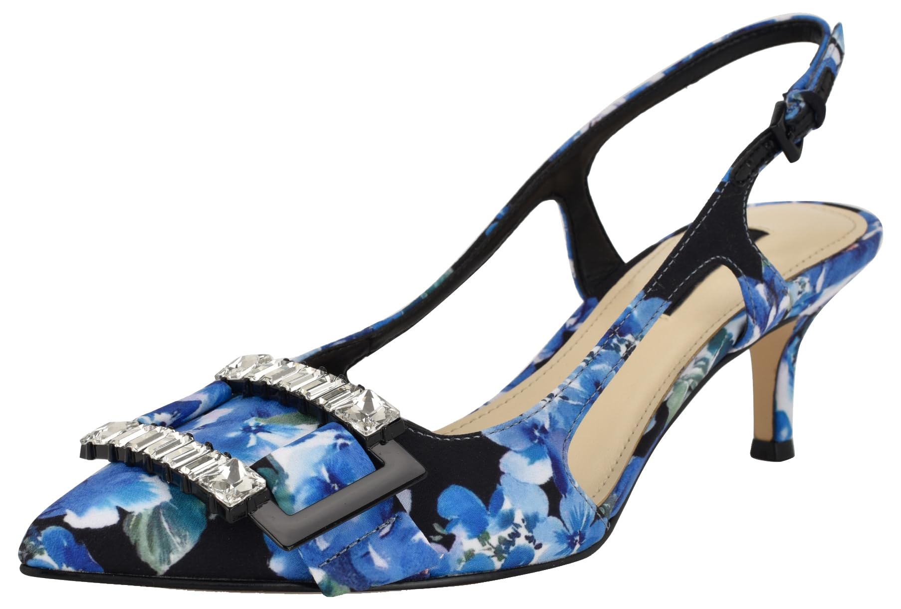 Nine West Women’s Neeri Pump, Blue Bouquet Floral Multi 401, 8.5