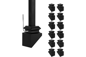 AAqq Decor 12-Pack Iron Baluster Shoes Square Railing Shoes Stair Spindles for Staircase Slant Shoes with Screw for Use with 1/2 Inch Staircase Balusters(A-Bevel-12)