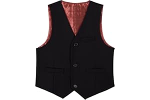 Zoushen Boys Formal Suit Vest Solid Vest for Toddler Kids Formal Wedding Outfit
