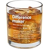 Jogskeor Difference Maker Whiskey Glass 10oz, Thank You Employee Appreciation Bosses Day Birthday Christmas Gifts for Boss Leader Manager