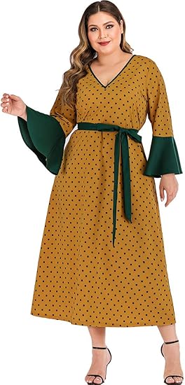 Amazon Co Jp レディース ワンピース ドレス ビッグサイズ 大きいサイズこそ綺麗に見えます お似合いだから イエロー 2xl 並行輸入品 ファッション