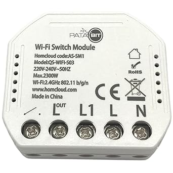 PATABIT Interruptor WiFi Alexa luces Mdulo rel domtico 220 V Smart Home
para luces de casa inteligente WiFi compacto para caja 503 conectable
como desviadorPrecio estimado 19.98 €