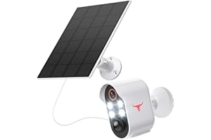 ALPHAPEACH 1080P Security Camera Wireless, Color Night Vision, Human Detection, Cloud Storage, 2-Way Audio, 2.4G WiFi, Live View, Indoor Outdoor Surveillance (4 Spotlights+Solar Panel)