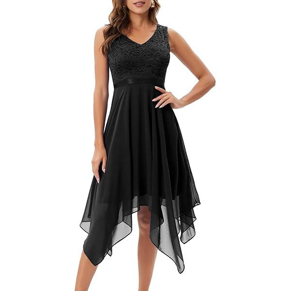 Amazon.com: Women Halter Neck High Low Cocktail Skater Dress Vintage Floral  Lace Chiffon Bridesmaid Dress Hi Lo Swing Party Dress Asymmetrical Formal  Prom Evening Dress Backless Wedding Guest Dress Navy Blue S :