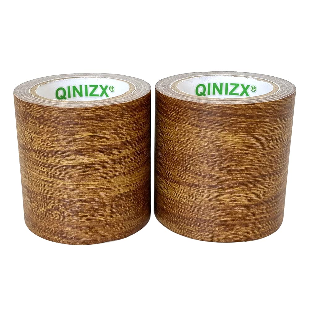 Photo 1 of QINIZX 2 Roll Repair Tape Patch 2.2Inch x 15Ft, Antique Wood Grain Decals Sticker Patch Strips Self-Adhesive Repair Tape for Desk/Chair/Furniture/Floor Beautification Decoration Tape (Brown Antique)