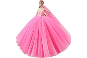 APATSUKI Bridal Doll Clothes Wedding Dress for 11.5inch Girl Doll Outfits Party Princess Gown 1/6 Dolls Accessories (Style H)
