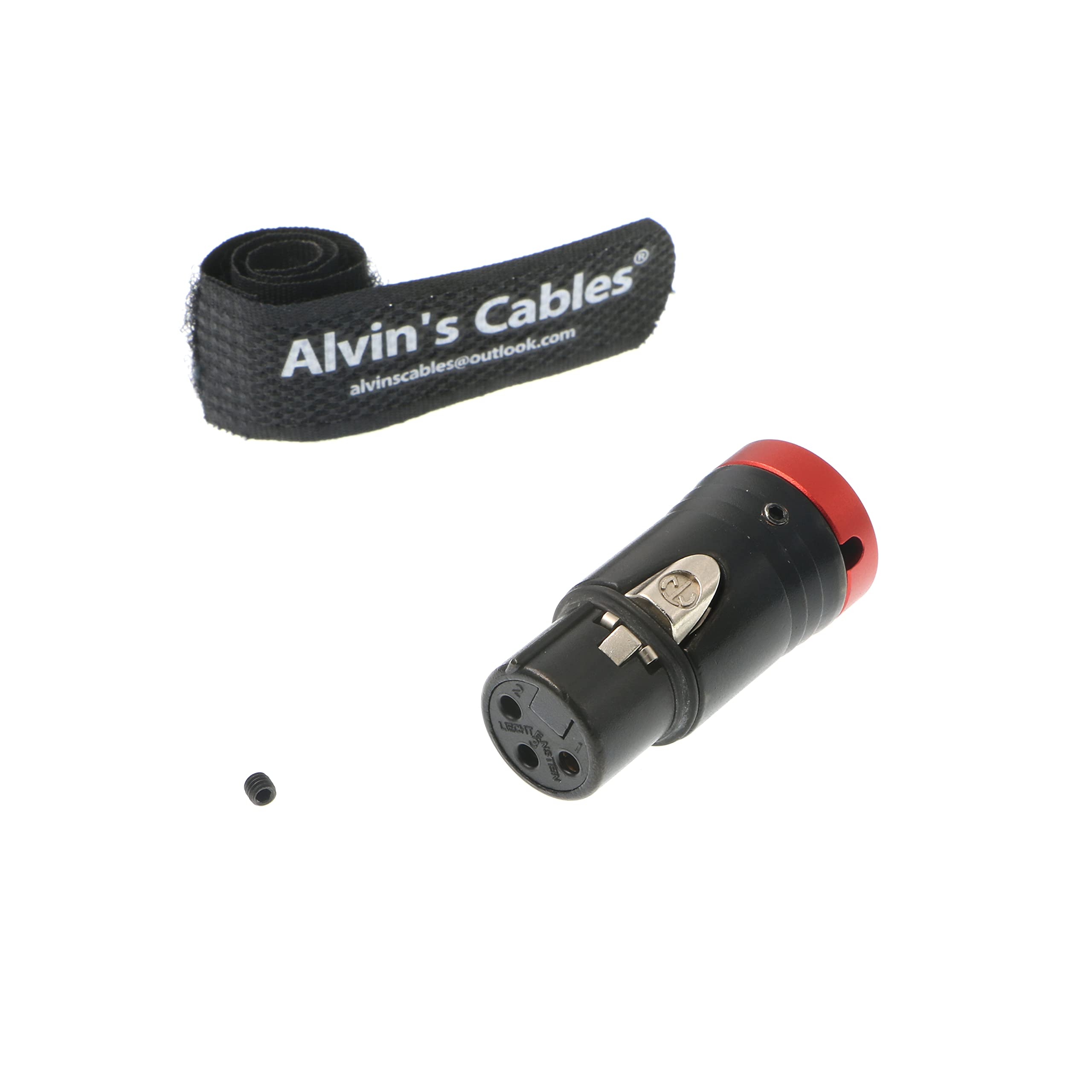 TA3F 3 Pin Female Mini XLR Original Connector Low-Profile for Audio Microphone Cable Alvin’s Cables|Red