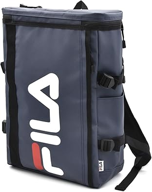 Amazon フィラ Fila ターポリン ボックス リュック ブランド ロゴ スクエア型 493 ネイビー タウンリュック ビジネス リュック