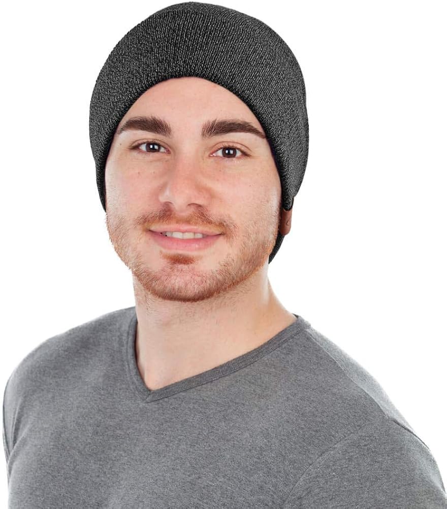 OZERO Winter Beanie Daily Hat Warm Polar Fleece Ski Stocking Skull Cap for Men and Women Gray: Clothing