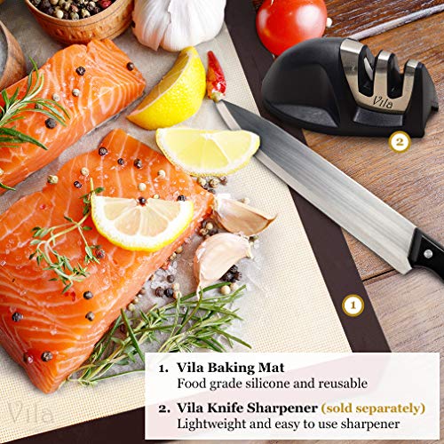 2 Baking Mats - Tray pan liner for Healthy, Fat-free dishes - Food-grade Silicon Liner Reusable up to 2,000 Times - Non-Stick Cookie Sheets - Perfect for Macarons, Pastry, Bread, Bun making
