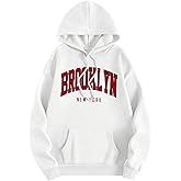 SHENHE Women's Letter Print Long Sleeve Drawstring Pullover Hoodie Sweatshirt Tops with Pocket
