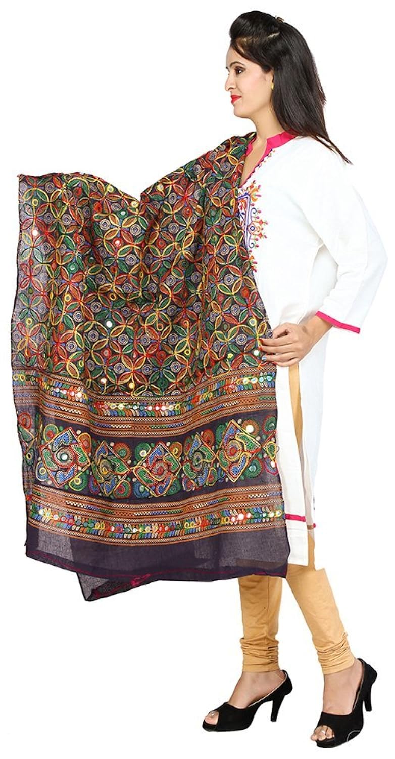 banjara women's kutch work dupatta - rasna