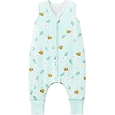 TADO MUSLIN Baby/Toddler Sleep Sack with Legs, Rayon from Bamboo 95% + 5% Spandex, 1.0 TOG, 2‑Way Zipper Sleeping Bag, Walker‑Friendly 12-18M Little Bee