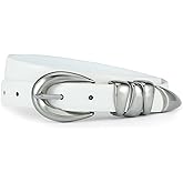 HOTWILL Women Skinny Belt for Jeans Dress Pants Ladies Fashion Faux Leather Waist Belt with Gold Buckle