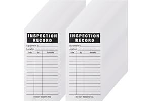 Lionshop Adhesive Inspection Record Labels, Safety Inspection Tag for Accident Prevention, Equipment, Maintenance, Quality Control, Self Adhesive Stickers, Black, 5"x 3", Pack of 200