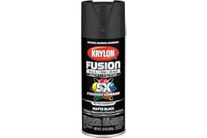 Krylon Fusion All-In-One Adhesive Spray Paint for Indoor/Outdoor Use, 12 oz, Black