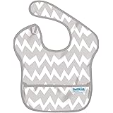 バンキンス 油が落ちるスタイ【日本正規品】スーパービブ 柔らかくて軽量 洗濯機で洗えてすぐ乾く お食事用防水ビブ 6~24ヶ月 Gray Chevron(グレー) S-501
