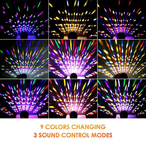 Albrillo LED Party Lights Sound Activated, Stage Lighting 9 Colors with Remote, Disco Lights for Party Festival Bar Club Wedding