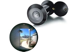TOGU TG3016YG-BC Brass UL Listed Solid Brass HD Glass Lens 220-degree Door Viewer Peephole with Heavy Duty Privacy Cover for 1-3/8" to 2-1/6" Doors, Black Finish