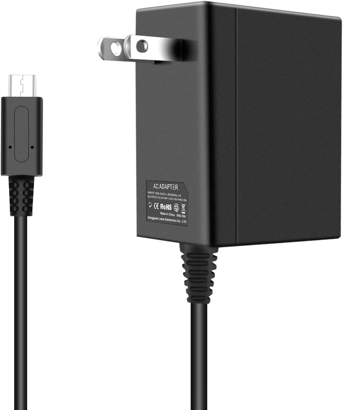 AC Adapter Charger Power Supply Cord for Nintendo Switch 15V 2.6A USB TypeC AC