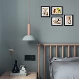 EGOFINE 8x6 Photo Frame Set of 4 Solid Wood Black with Mat 4x6 view 5