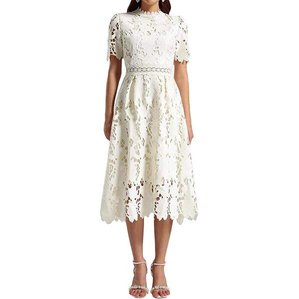 Amazon.com: Maggy London Women's Cap Sleeve Knee Length Lace Dress with  Back V-Neck Ivory : Clothing, Shoes & Jewelry