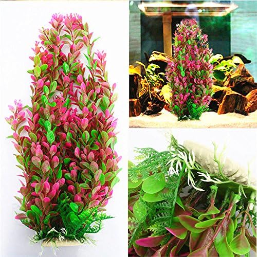 New Fish Tank 46cm Rhodo Green Plastic Water Plant for Aquarium Ornament Decoration Set27