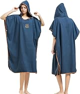 Hiturbo Changing Robe Towel Poncho with Hood Navy One Size